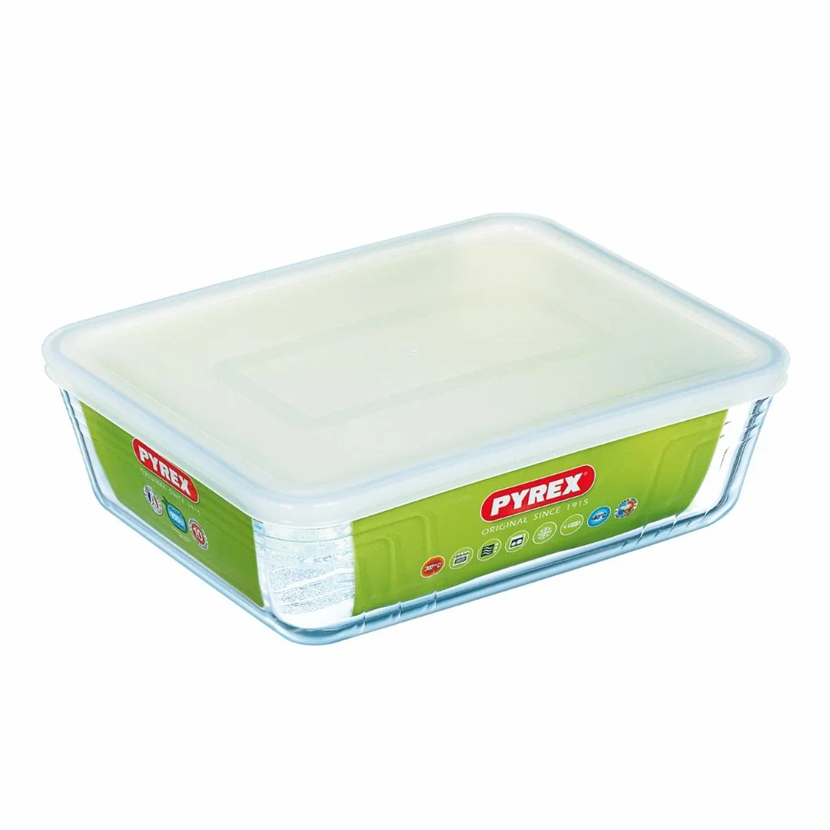 Pyrex Classic - Recipiente rectangular con tapa, 4 litros, 27 x 22 x 9 cm