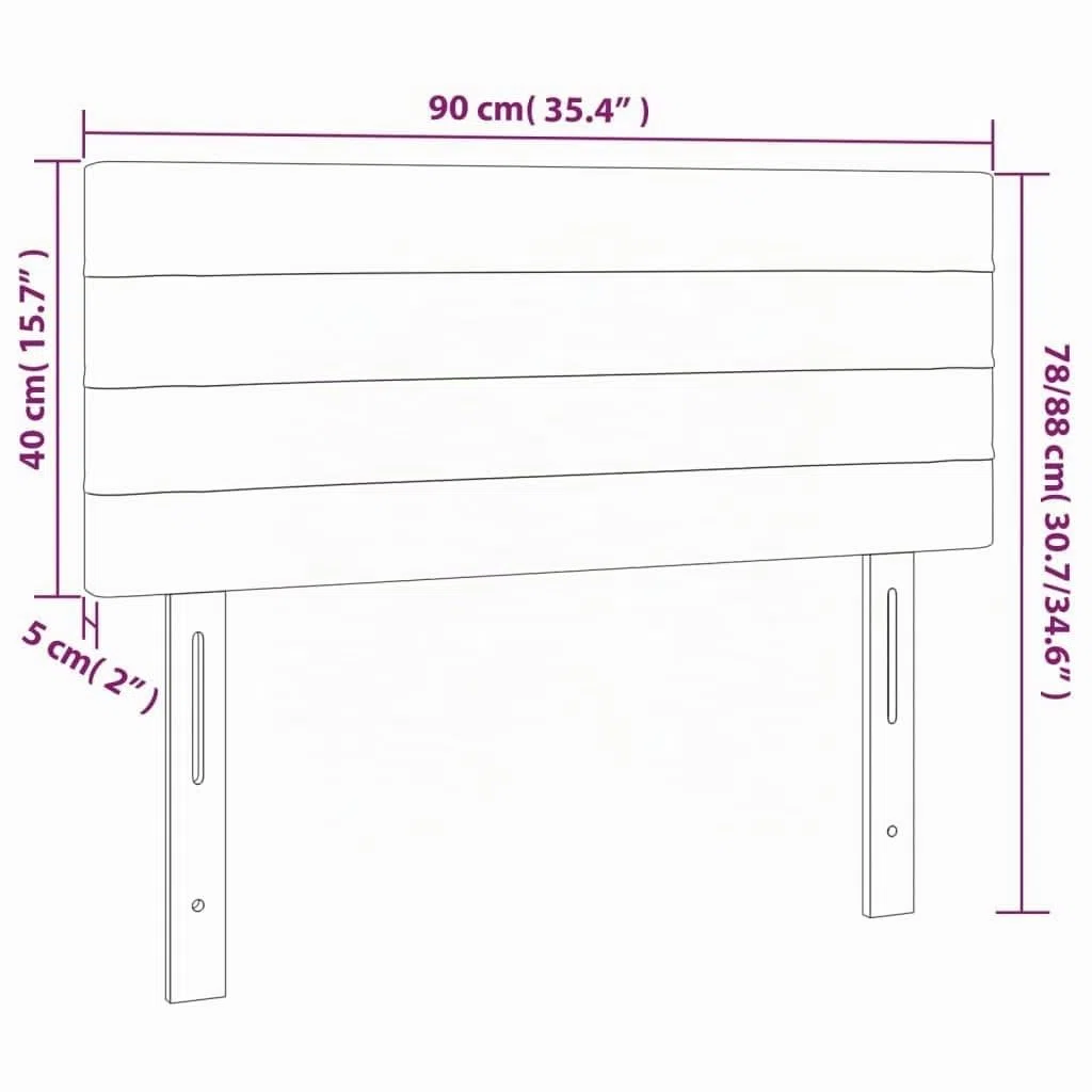 vidaXL Cabecero con Luces LED Cabecero de Cama Cabezal Tapizado para Cama Individual Mueble Dormitorio Interior Tela Negro 90x5x78/88 cm