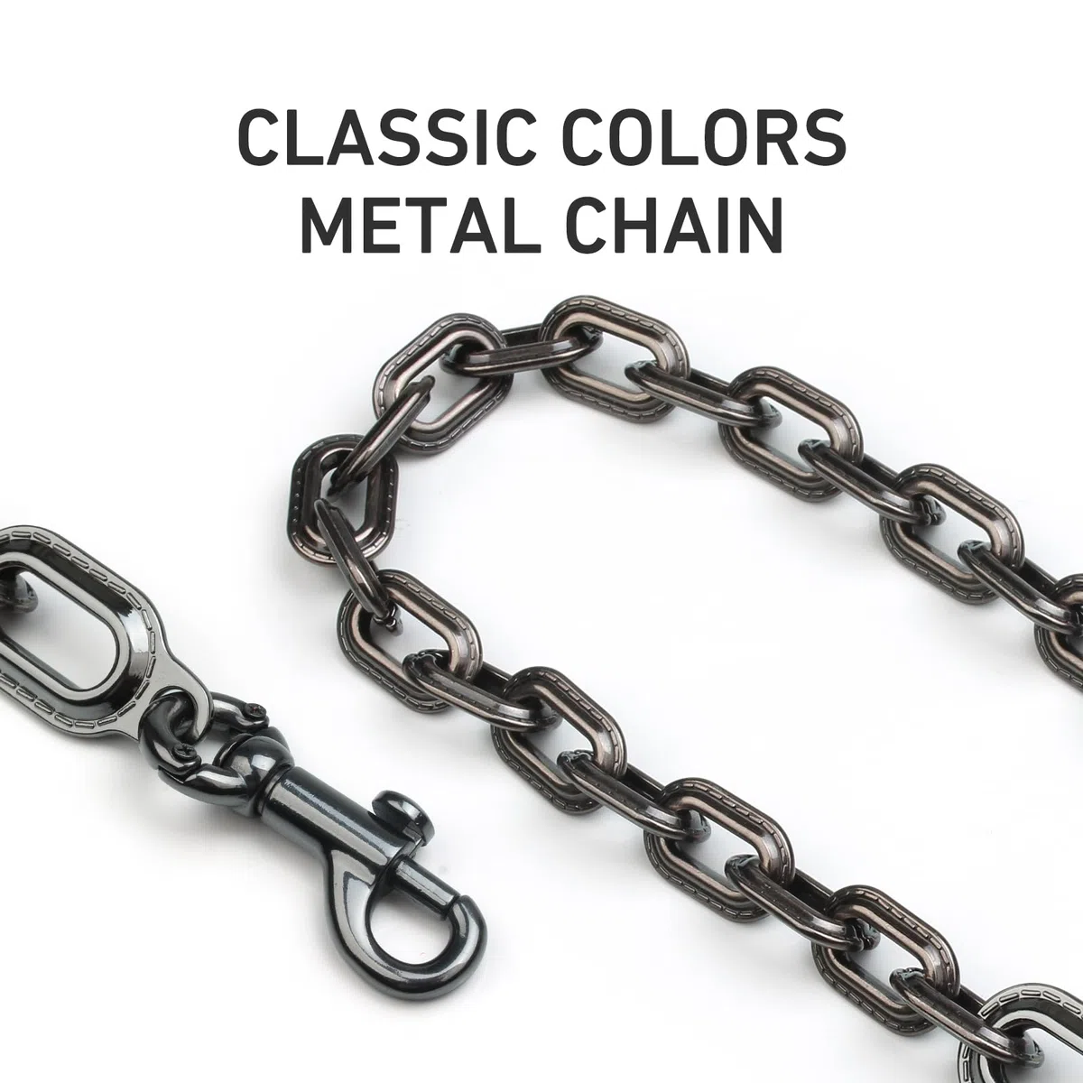 jiesinlov Correa de cadena para bolso de mano, cadenas de hierro con hebillas de metal de repuesto para bolsas de hombro (16.5 pulgadas)