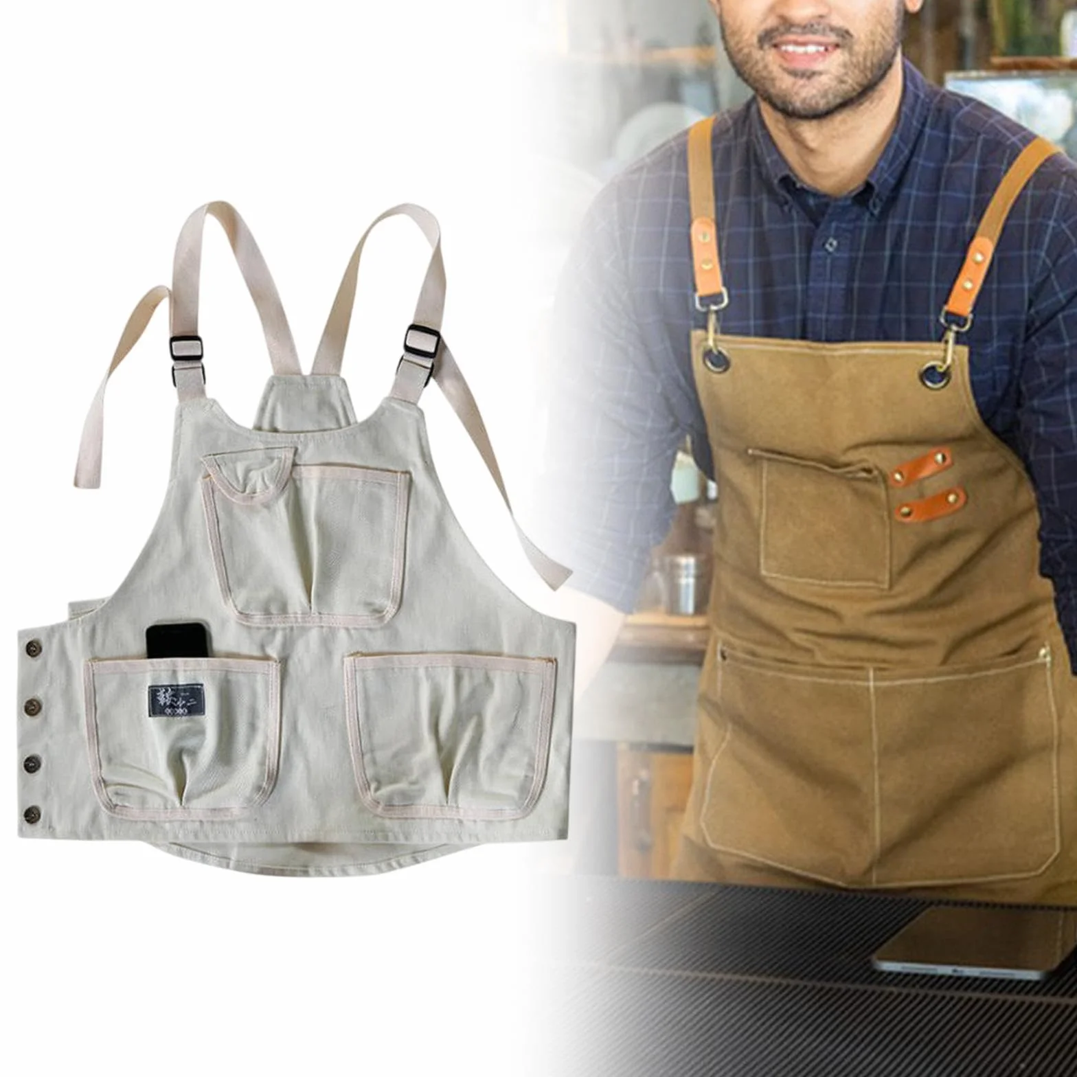 Delantal de la parrilla Ropa de trabajo Ligero impermeable de la herramienta del chaleco de campamento del delantero para la carpintería jardín de