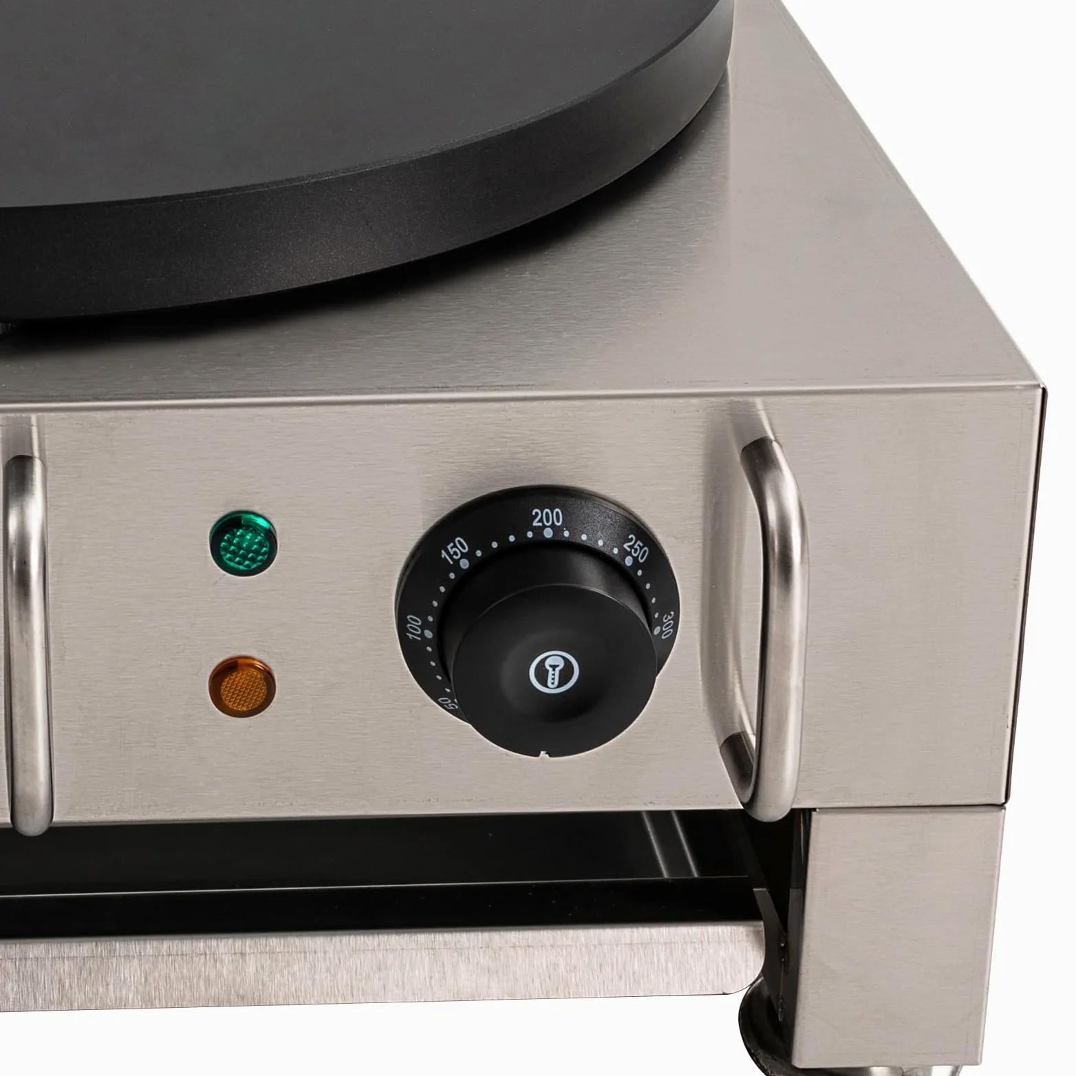 2800 W, 40 cm de diámetro, máquina para crepes con carcasa de acero inoxidable, placa antiadherente y control de temperatura, adecuada para uso doméstico y comercial
