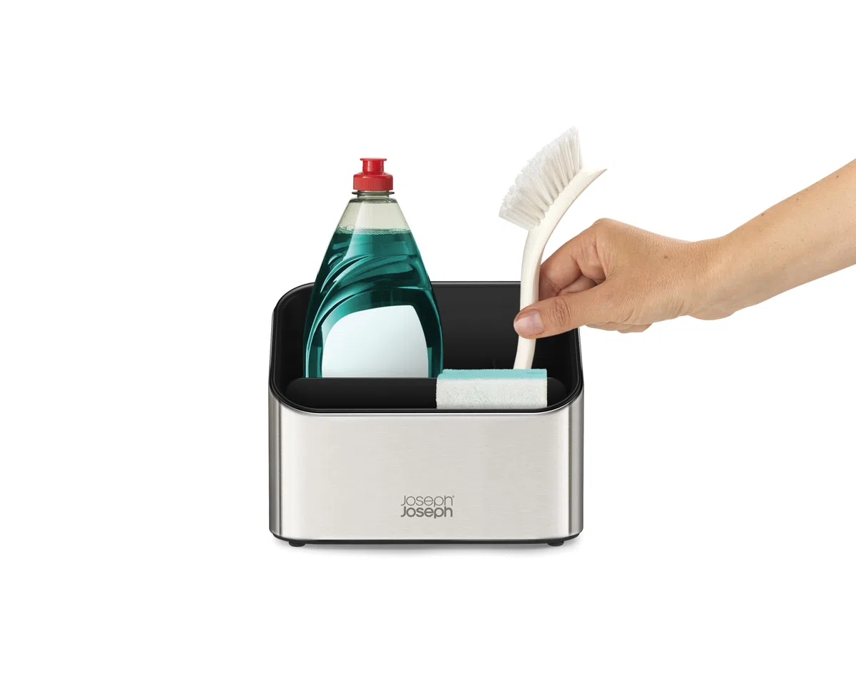 Joseph Joseph Surface, Organizador de fregadero en acero inoxidable, base antideslizante, Gris