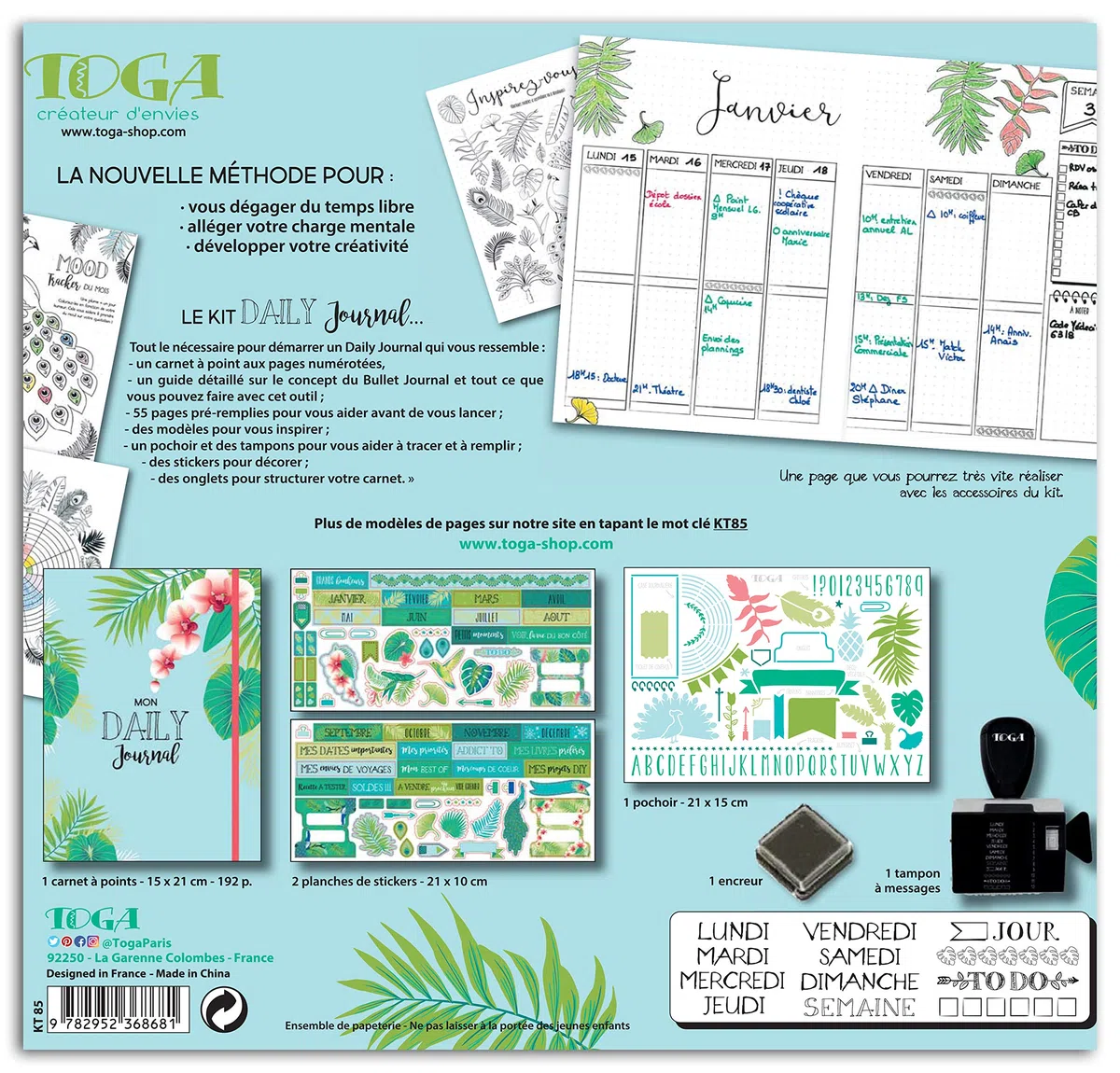 DRAEGER PARIS 1886 KT85 Kit Bullet Journal – El método, Papel Cartón, Verde, A5