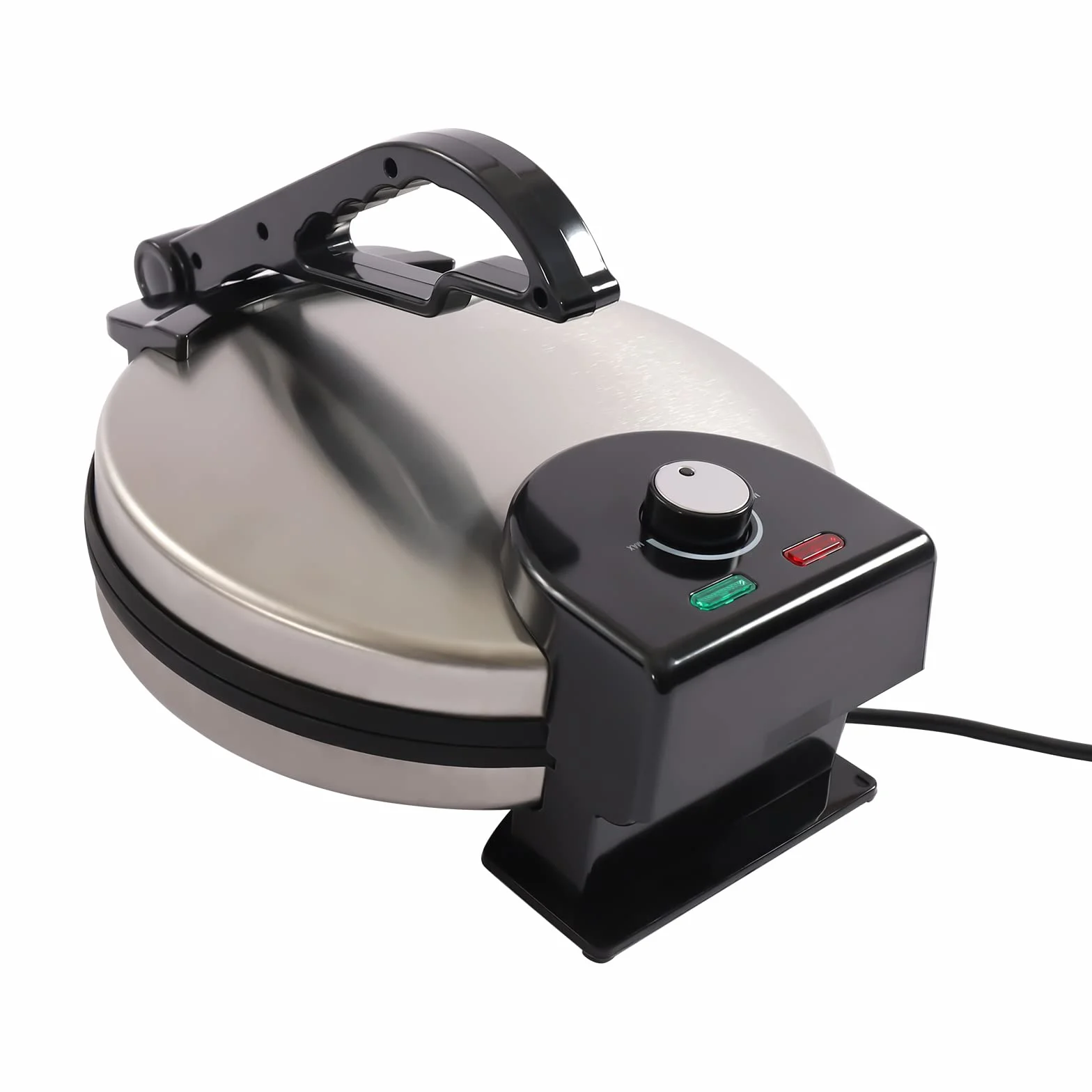 Roti Maker Prensa Tortilla Eléctrica 1800W Acero Inoxidable Calentador de Doble Cara Redondo Electric Pizza Tacos Maker Temperatura Ajustable
