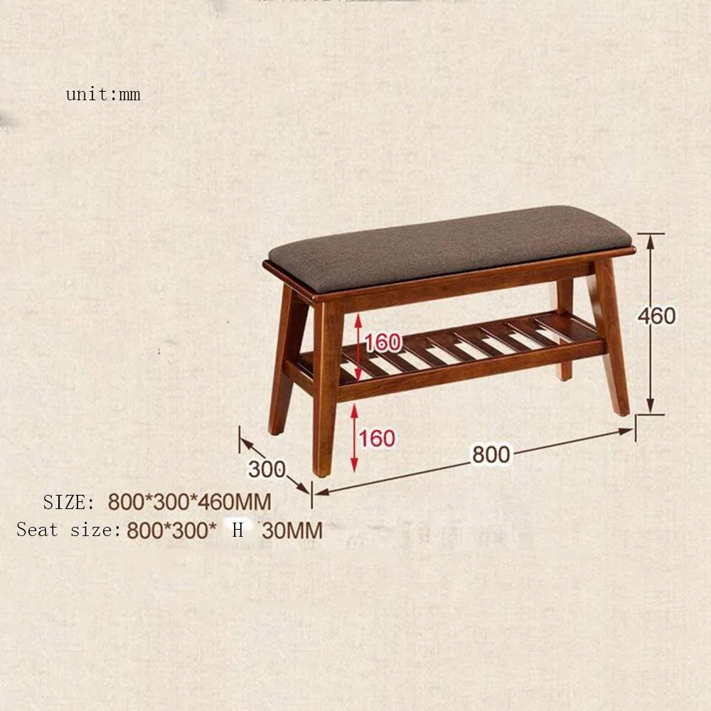 MU Estanterías para el hogar Estantería Reposapiés Artículos para el hogar Estante de Zapatos de Madera de 2 Niveles Organizador de Almacenamiento de Banco Nogal, bastidores lechosos,Nuez,B