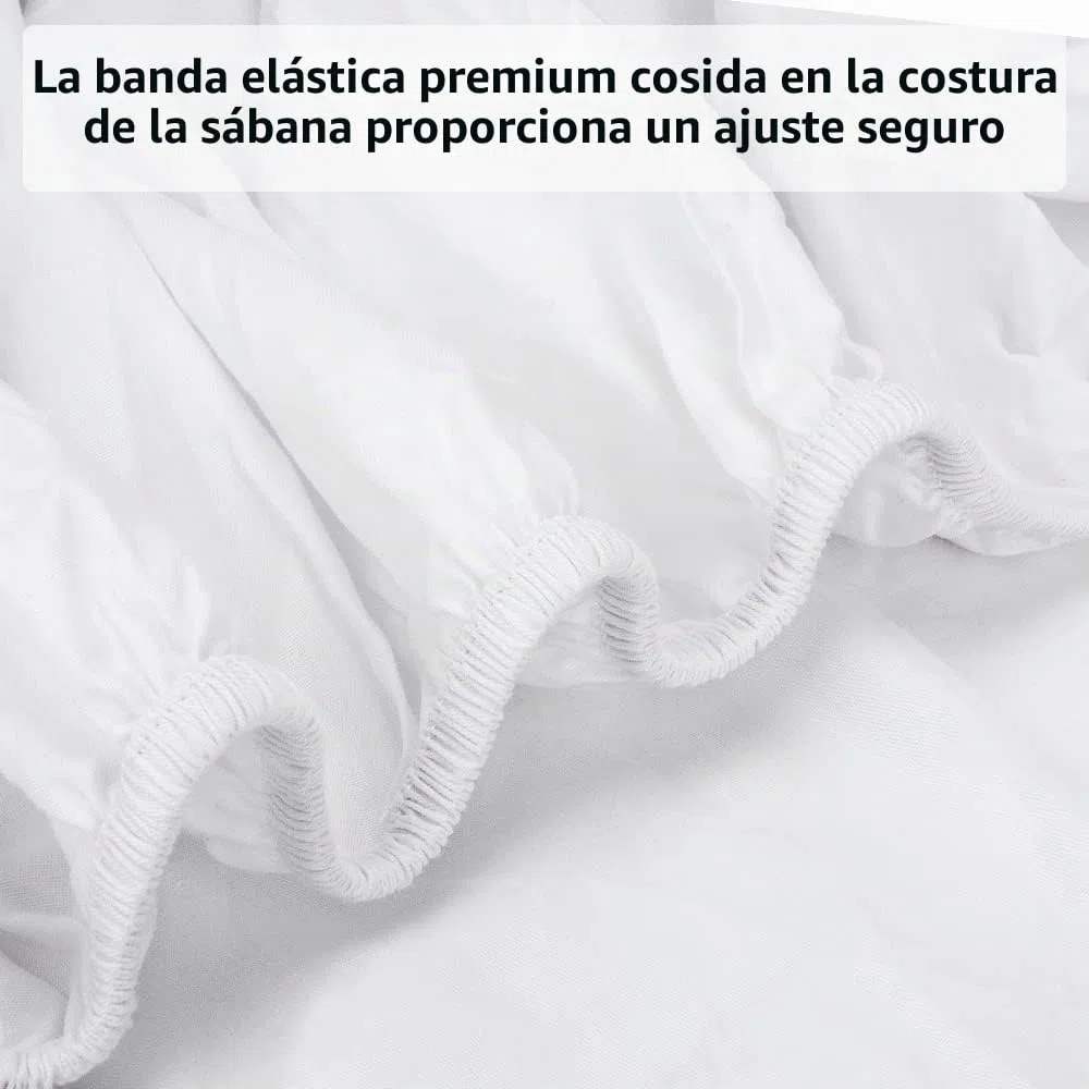 Lirex Sábana Bajera, 150 x 200 cm 100% Algodón 300 Hilos Sábana Bajera Suave Transpirable, Blanco