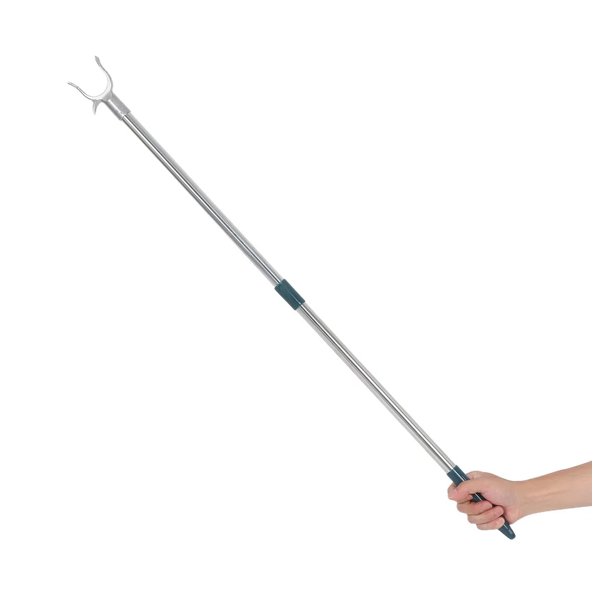 Barra de Ropa de Acero Inoxidable Extensible con Cabezal Horquilla Poste Retráctil para Colgar y Alcanzar Ropa Interiores y Balcones Longitud Uso Multifuncional para Armarios y