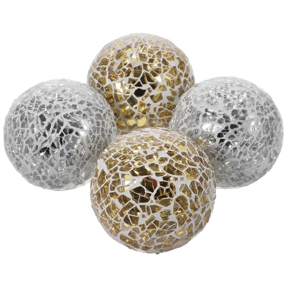 SEWACC Bolas De Cristal Decorativas De Mosaico 3.1 Pulgadas 2 Piezas Adornos Esféricos para Centro De Mesa Decoración Moderna para Hogar Y Eventos