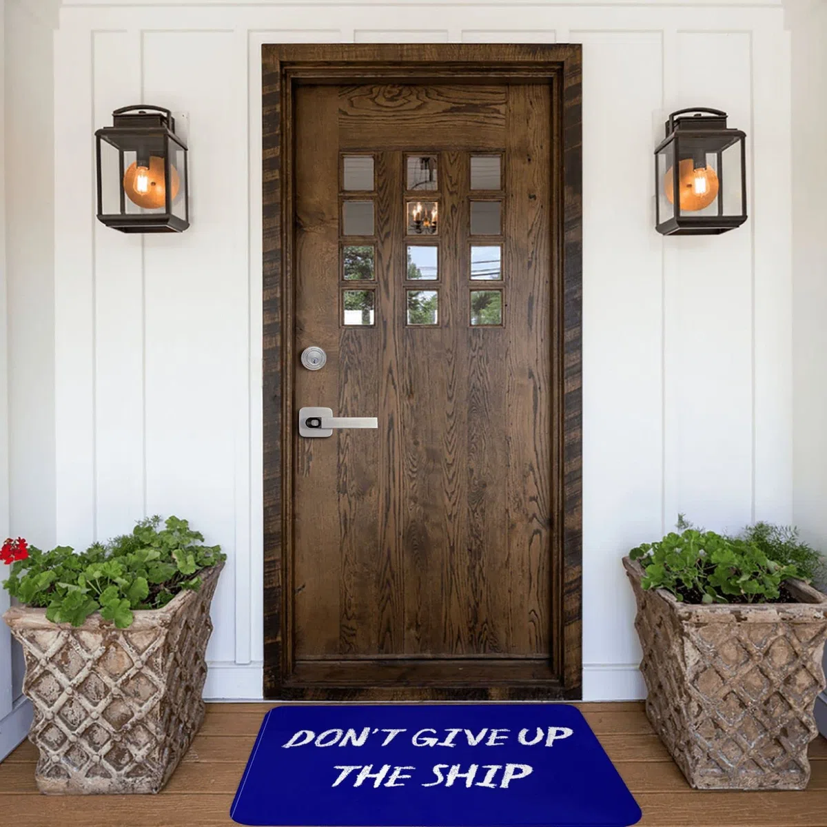 Felpudo de invierno para exteriores con texto en inglés "Don'T Give Up The Ship", decoración de habitación (50 x 80 cm)