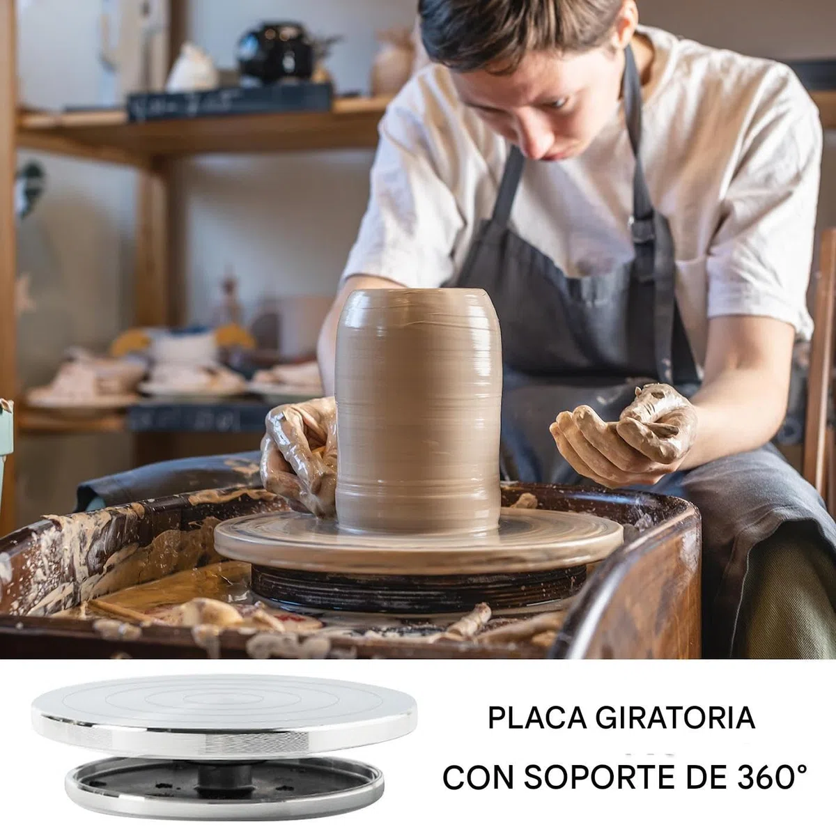 Rueda Para Decoración Cerámica,Rueda Giratoria Resistente Para Decoración De Cerámica - Herramienta Multiusos Para Manualidades Escultóricas Mesa De Arte Antideslizante Para Taller En Casa