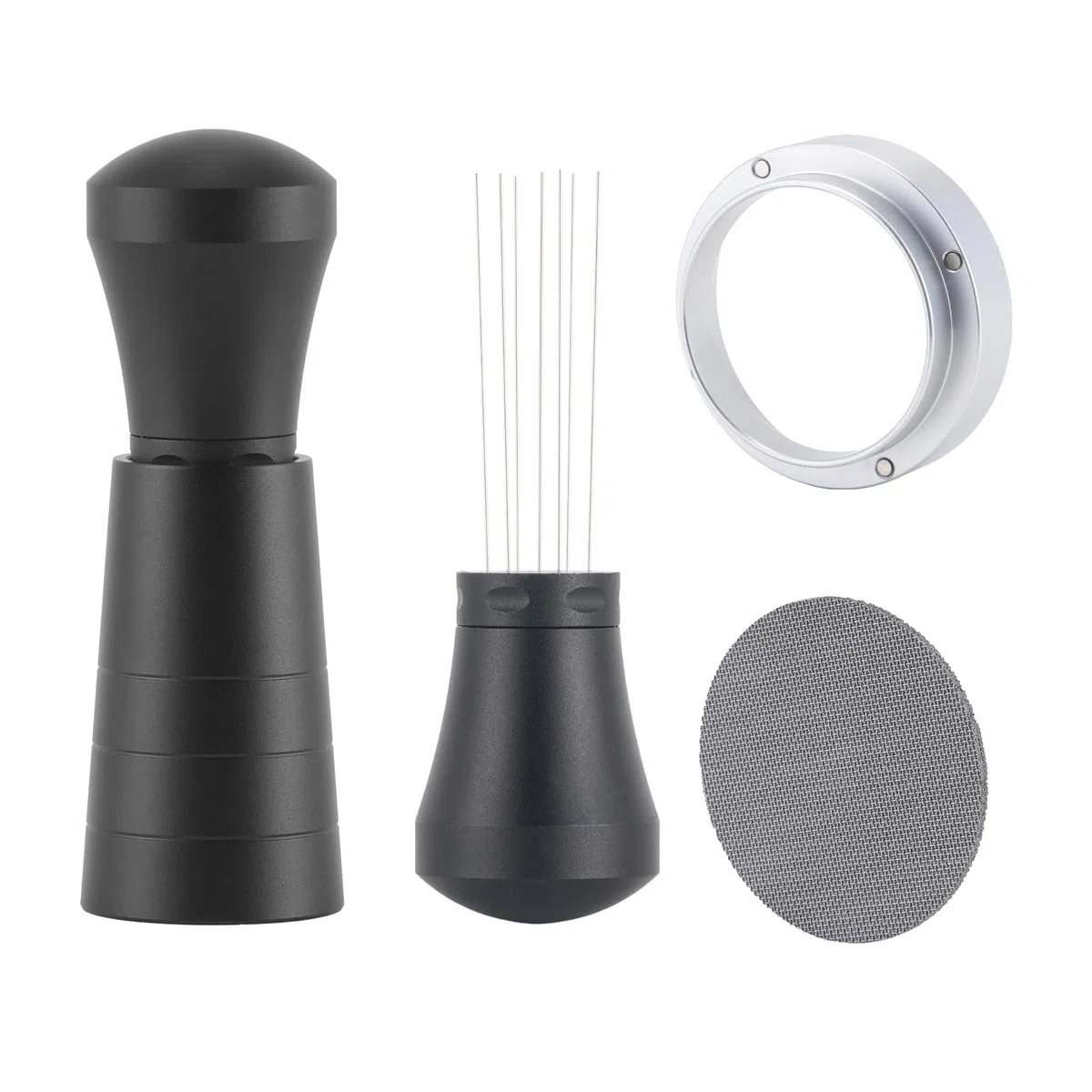 Kit Barista 54mm, Herramienta WDT Café, Anillo Dosificador Magnético y Pantalla Espresso, Accesorios para Portafiltro 54 mm, Set Café Espresso