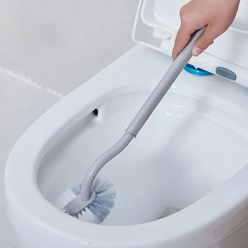 Escobilla De Baño Soporte de Cepillo de Inodoro, Cepillo de Inodoro con Mango sin Deslizamiento y Kit de Soporte de Secado rápido, Soporte de Cepillo de Inodoro de baño Escobillas de Inodoro