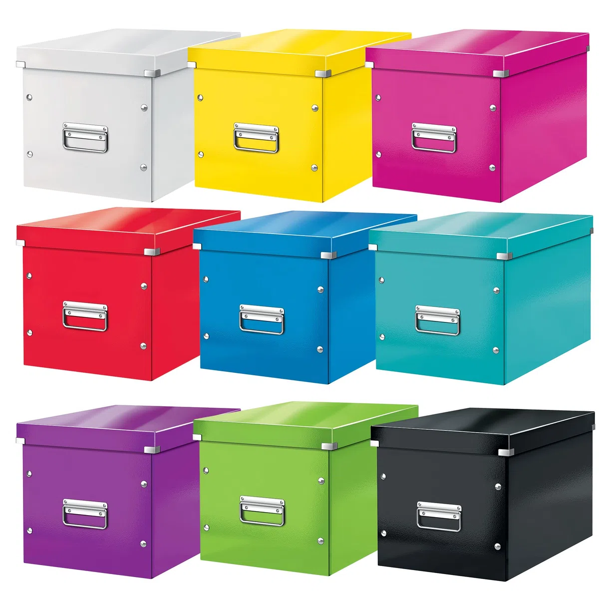 Leitz Caja de Almacenaje Grande en Forma de Cubo, Amarillo, Gama Click & Store, 61080016
