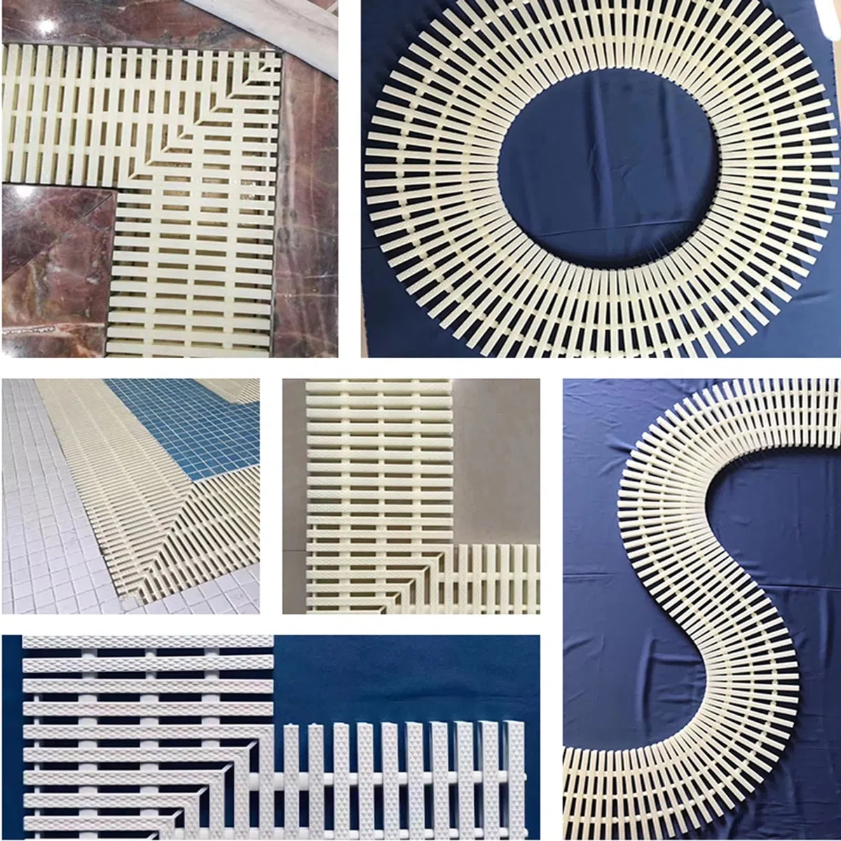 Rejilla de desagüe para Piscinas - Rejilla de desbordamiento Duradera para desagües de Canal, Cubierta para zanjas de Drenaje de Agua, Ideal para Uso Junto a la Piscina y gestión eficiente d