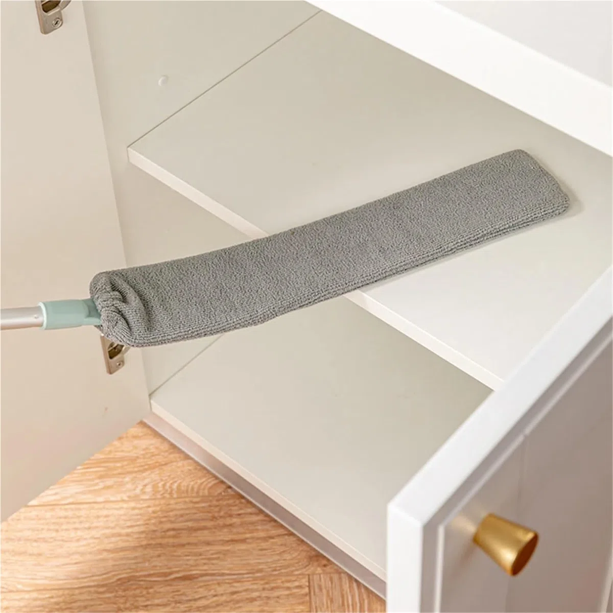 Trapeador de Mango Largo retráctil, Plumero for mesita de Noche, sofá, Cepillo for Polvo, Ventanas, Muebles, Herramienta de Limpieza para Telarañas(6PCS Cloth)