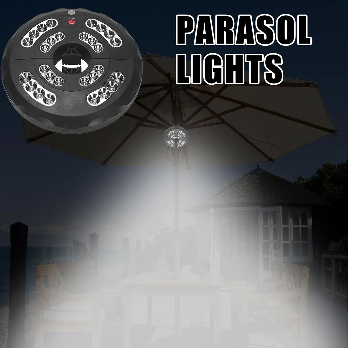 Luces paraguas | Exterior recargable, lámpara recargable impermeable con 3 modos ajustables para reuniones de camping de jardín de barba de piscina en el patio