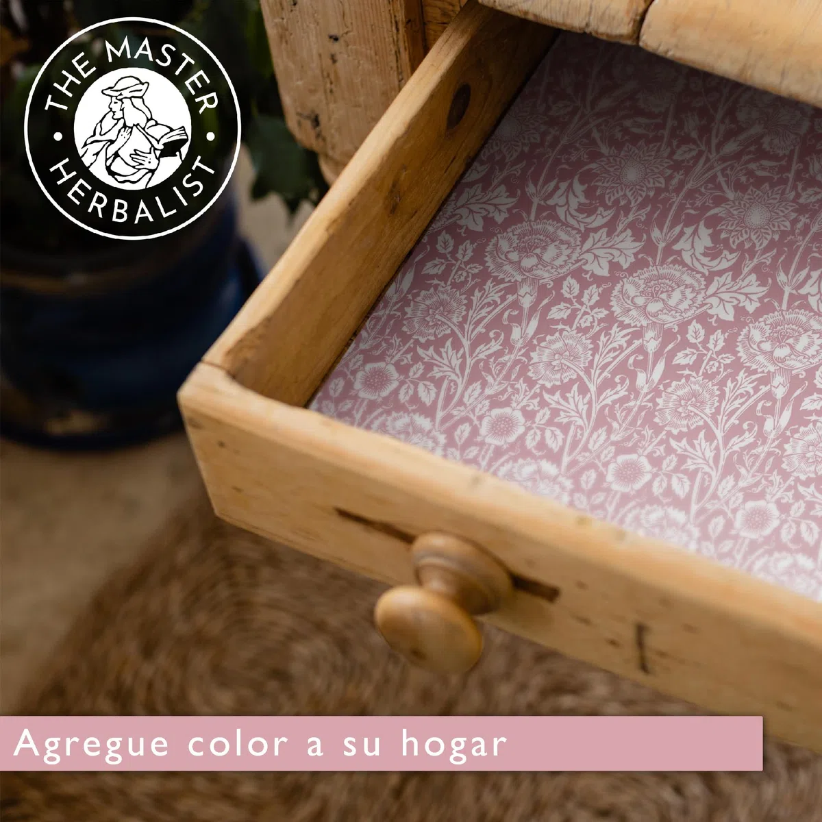 The Master Herbalist Forros Perfumados para Cajones con Diseño de William Morris | Disponibles en Lavanda, Sándalo, Rosa, Lirio y Lila | Paquete de 5 Hojas (Rosa | Rosa Helebore, Folded)