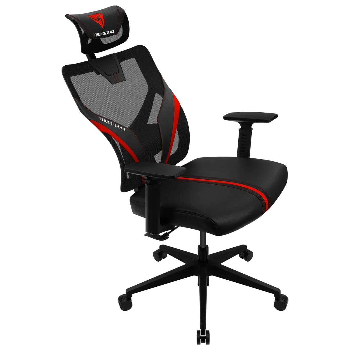 ThunderX3 YAMA1, Silla Gaming Ergonómica Roja, Ultraconfortable, Soporte Lumbar