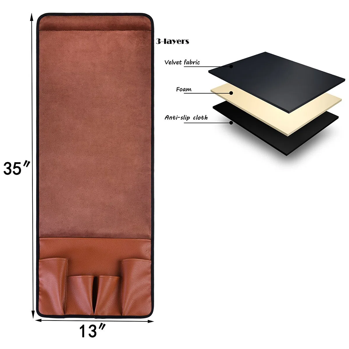 BASELIFE - Organizador de reposabrazos para sofá, Silla o sofá, revistero para Mando a Distancia, teléfono móvil, Libro, lápiz