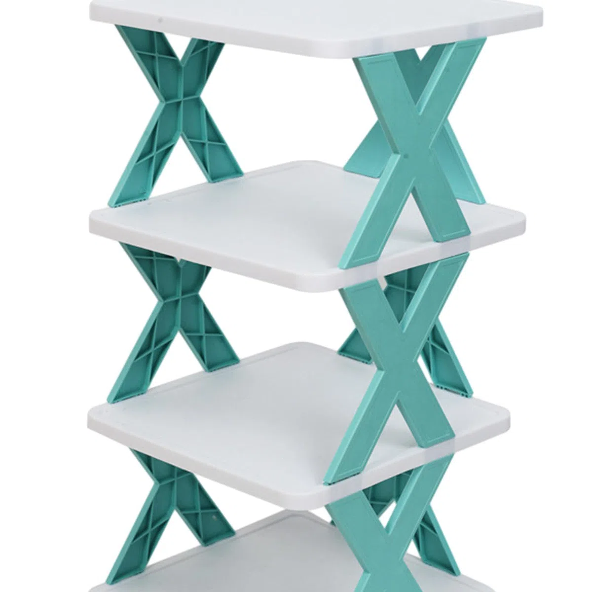 Gralara Zapatero Plegable, Soporte para Zapatos de Varios Niveles, Estante Ligero para Zapatos, Organizador de Almacenamiento de Zapatos para Garaje, Dormitor, Azul 4Capas 50cm, Individual