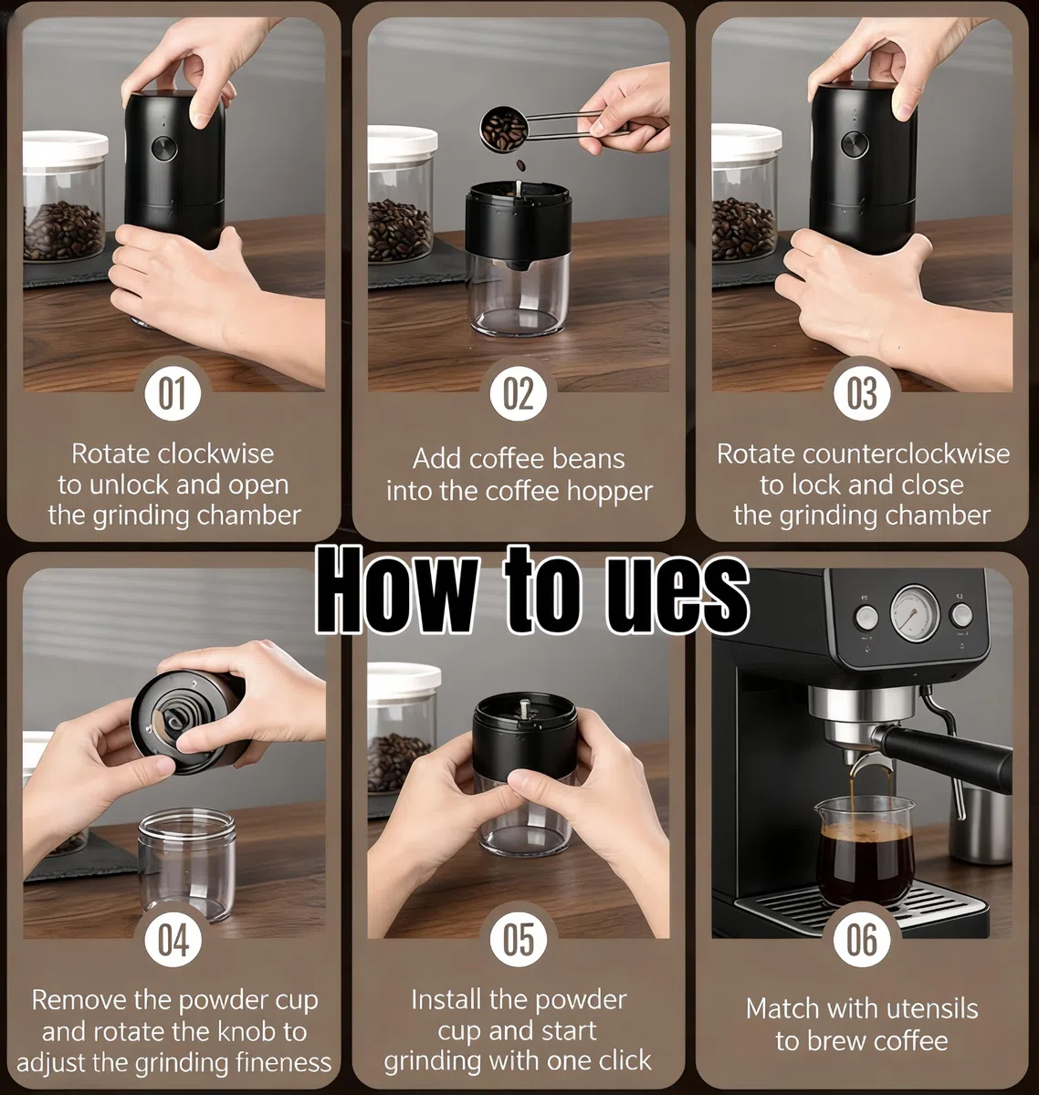 Molinillo de café eléctrico pequeño – Molinillo de café eléctrico con mecanismo de cerámica, grado de molienda ajustable (40 niveles), recipiente de granos de 25 g, funcionamiento silencioso con un