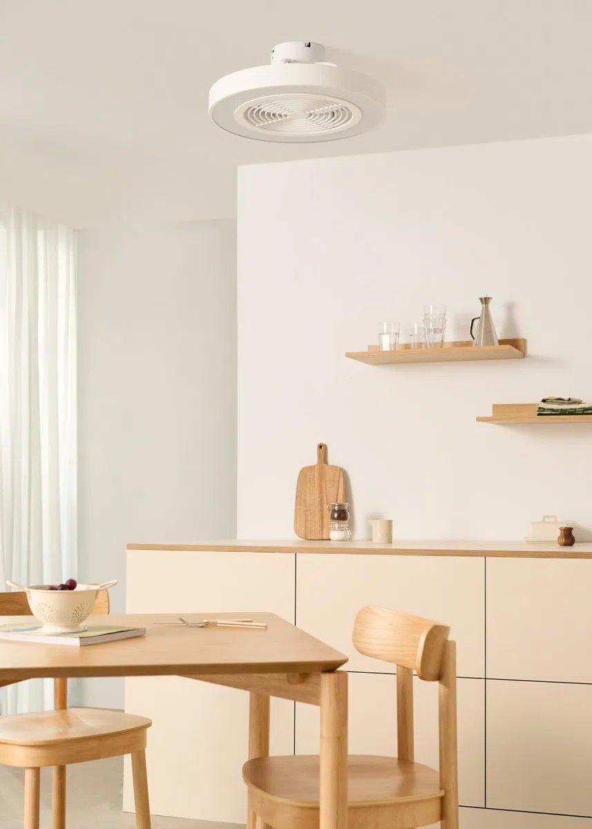 CREATE / WIND CLEAR EASY S/Ventilador de techo con aspas ocultas blanco con mando / 40W, Silencioso, Ø50 cm, luz LED 3 temperaturas, temporizador, función verano-invierno