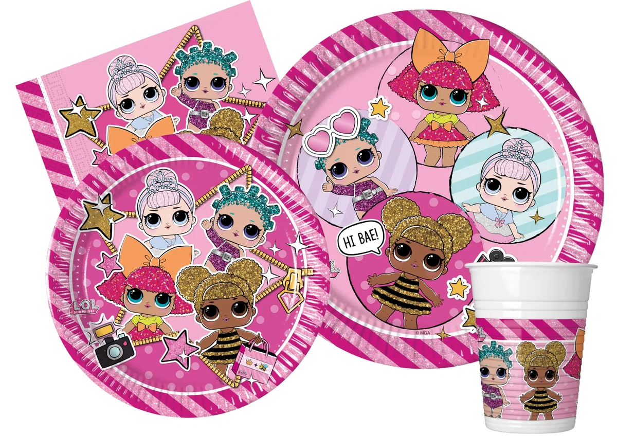 Ciao-Y4959 L.O.L. Surprise Kit Mesa Fiesta, color rosa, 24 personas (Y4959)