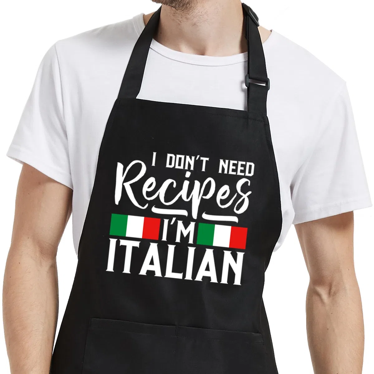 Delantales divertidos para hombres y mujeres con bolsillos, delantal italiano para cocinar a la parrilla BQQ, regalos para cumpleaños de chef y marido