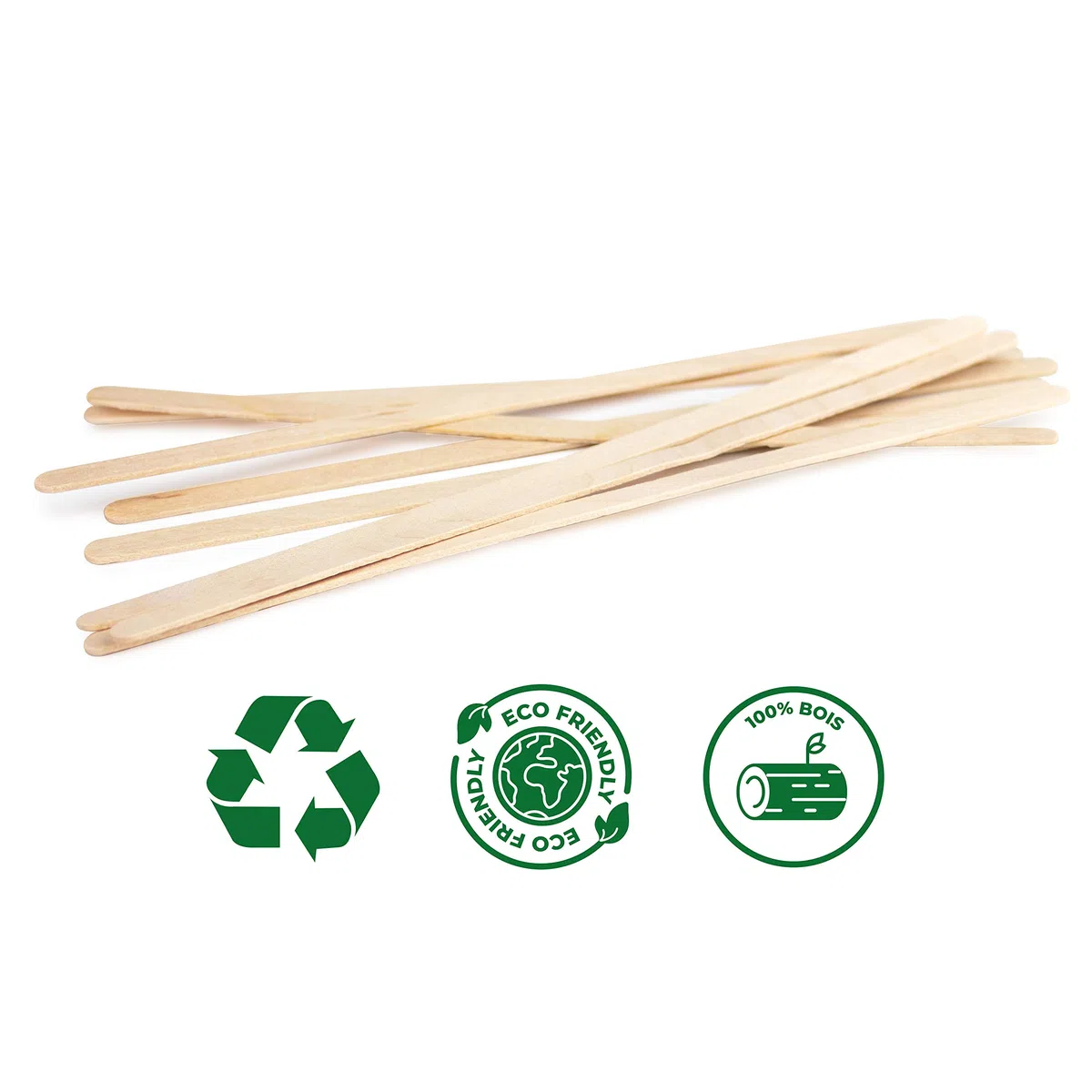 Touillettes Agitadores de Madera 14 cm – Mezcladores para Café Té (4000)