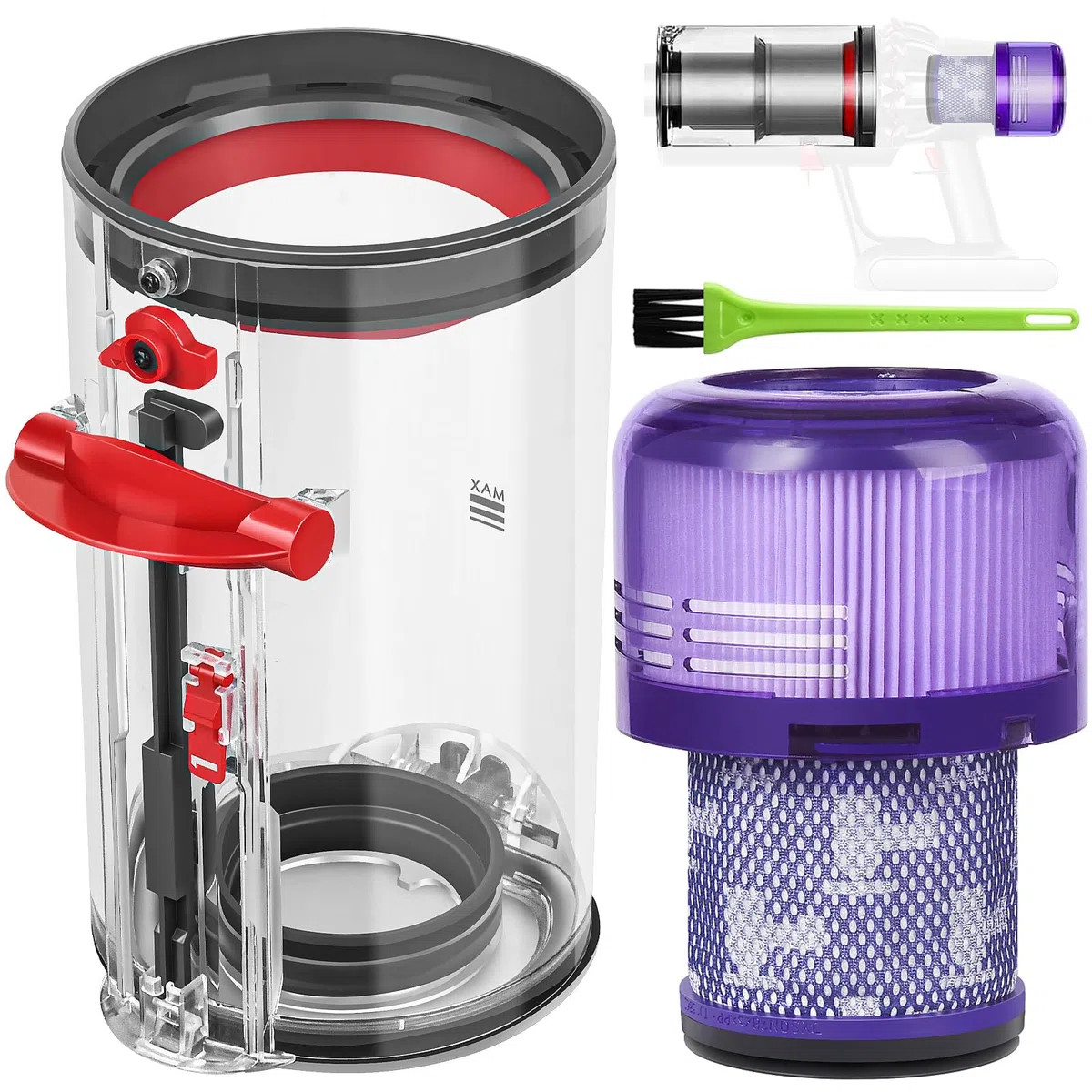 V11 Cubo Basura para Dyson V11 V15 Filtro Accesorios Contenedor Depósito para Dyson SV14 SV17 SV15 SV22 SV28 Filtros Repuestos Recambios Cubos Assembly Aspiradora Fliter Polvo Sccesorio