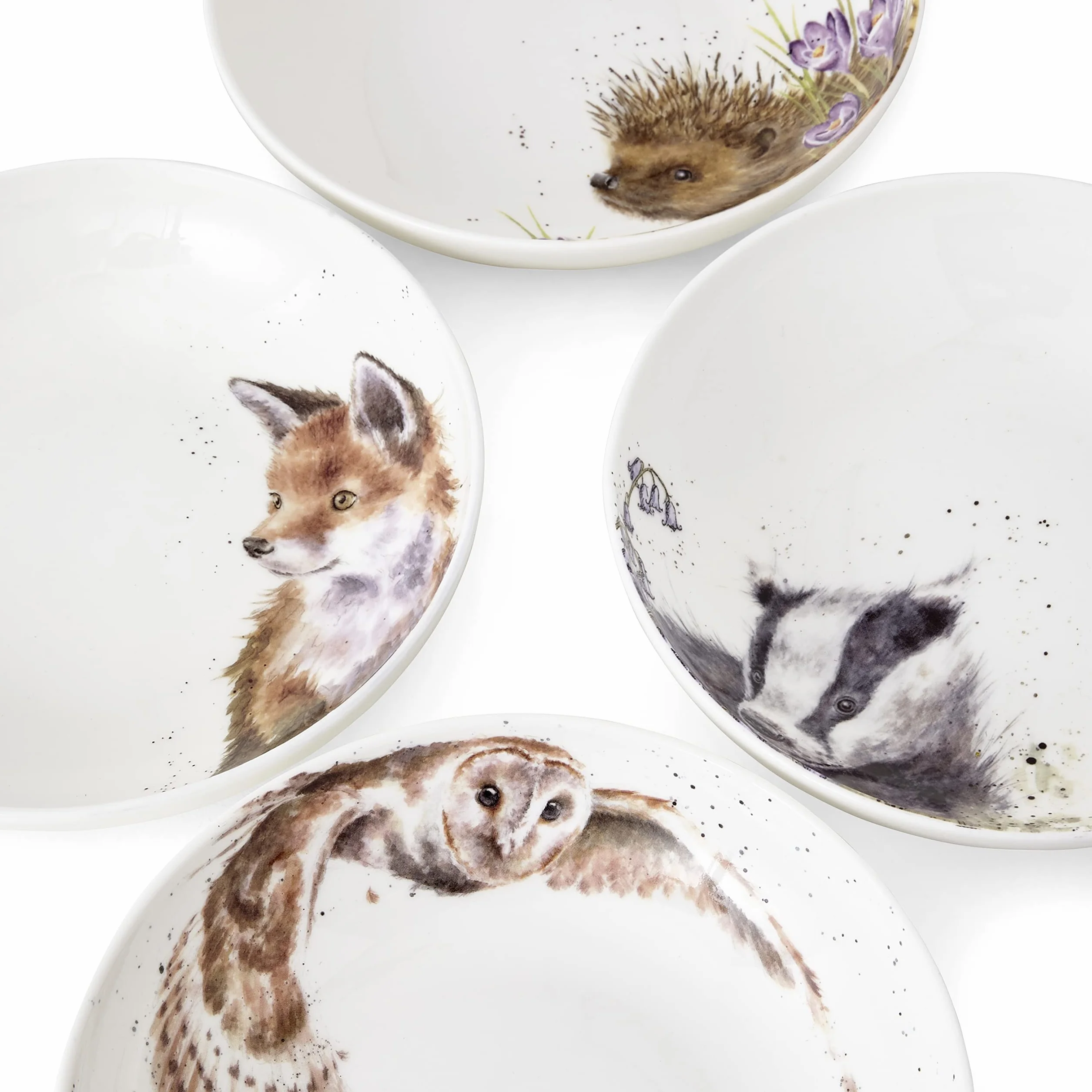 Wrendale Designs Royal Worcester - Juego de 4 cuencos de cerámica para pasta (22 cm)