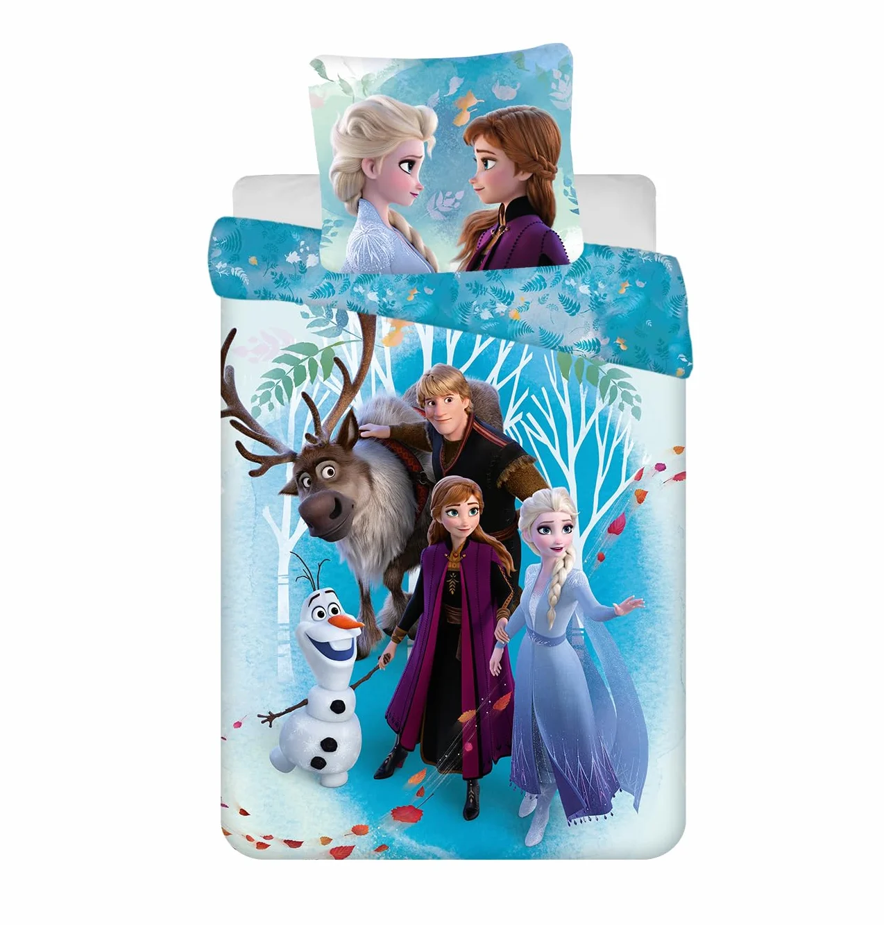 Jerry Fabrics Disney Frozen Ropa de Cama para Niños Funda Nórdica 160 x 200 cm y Funda de Almohada 70 x 80 cm Algodón 100%
