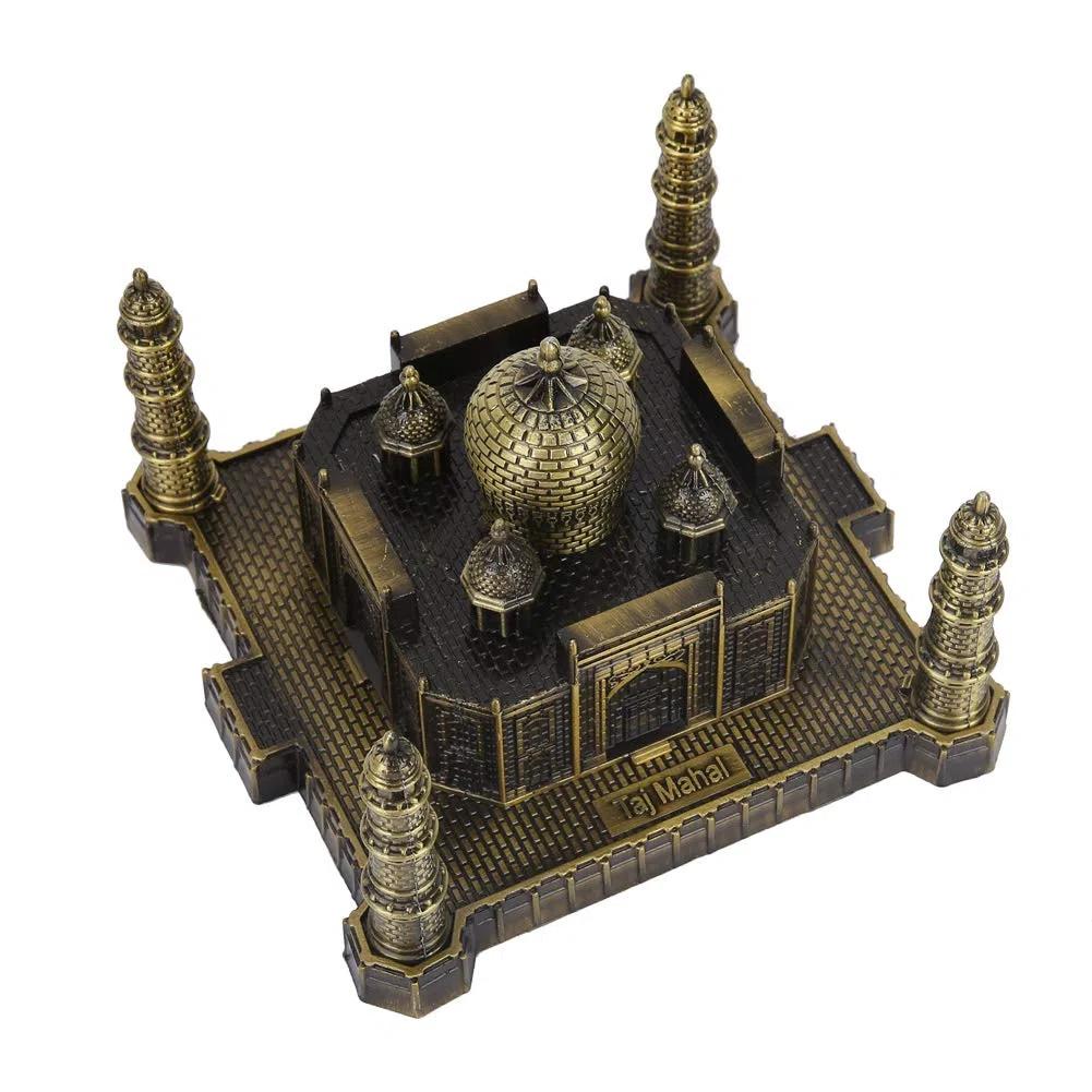 Tyenaza Modelo de Metal Taj Mahal de la India, Lugar de InteréS Mundial Edificio Creativo Taj Mahal, para Decoración de Escritorio Cafetería Decoración, Hogar y la Oficina, Recuerdo de Viaje