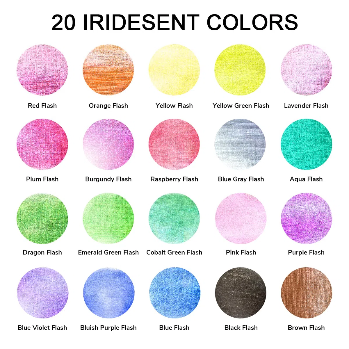 ABEIER Pintura acrílica iridiscente a granel, juego de 20 colores camaleón (250 ml/botella), cambio de color, no tóxica, alta viscosidad, pigmentos ricos, mezclable, pintura sobre rocas, manualidades