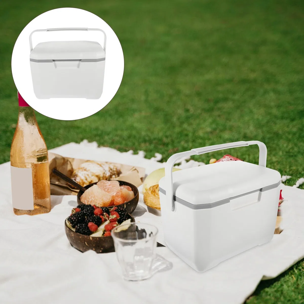 SECFOU Caja de Picnic Aislada para Exteriores de 6l Diseño Fácil de Transportar y Materiales PE, PU y PP para Mantener Alimentos y Bebidas Conservados por 48 Horas en Viajes y Salidas