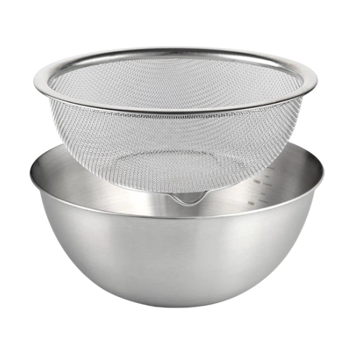 2 escurridores con lavabo, cesta para lavar, colador microporoso de acero inoxidable 304 con cuenco para mezclar, 24CM