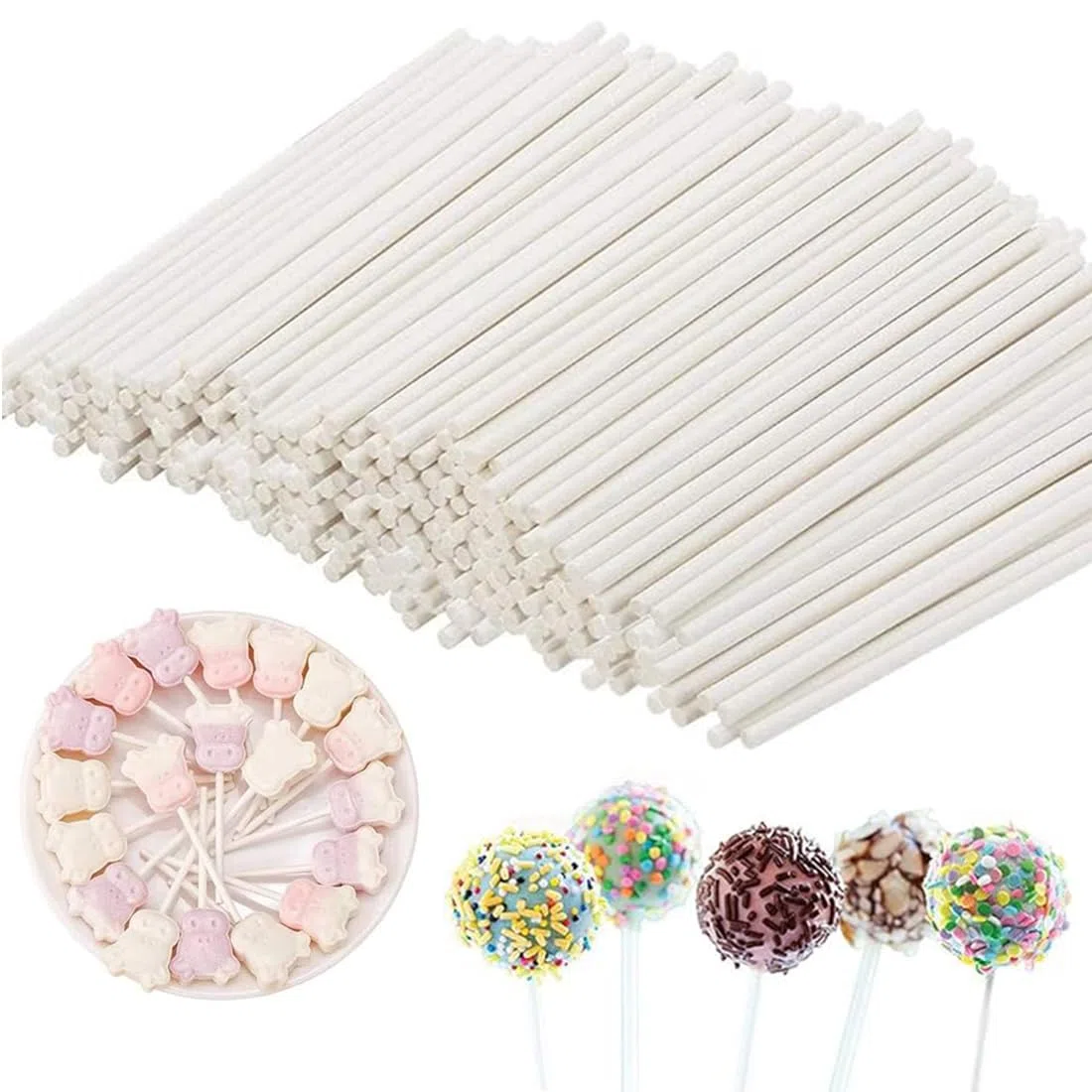 200 Piezas Palitos Para Piruletas Palos Para Cake Pops Divertidas Palos Para Piruletas Palillos De Papel Para Cake Pops Para Cumpleaños Bodas Baby Showers Fiestas Infantiles 100 * 3Mm