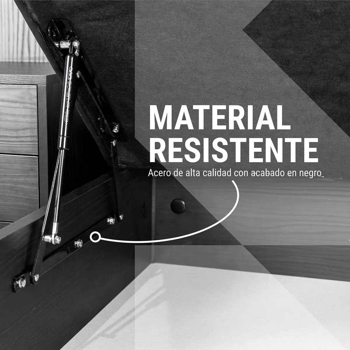 VERDU - Kit Bisagra Canape 135x190 o Canapes 150x190 con Amortiguador Canape, Tornilleria y Arquillo Fabricado en Acero Negro Facil Instalacion, Movilidad Suave para Cama Abatible (Canapé 105x190)