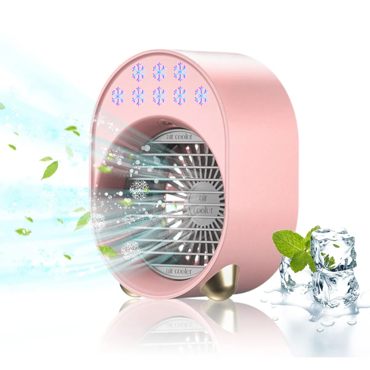 Enfriador de Aire Portatil Silencioso, Enfriador de Aire Silencioso 4 en 1, Portable Air Cooler, Aire Acondicionado Portátil Mini, Portable Air Cooling Fan, Climatizador Agua Water Chiller USB 3600mAh