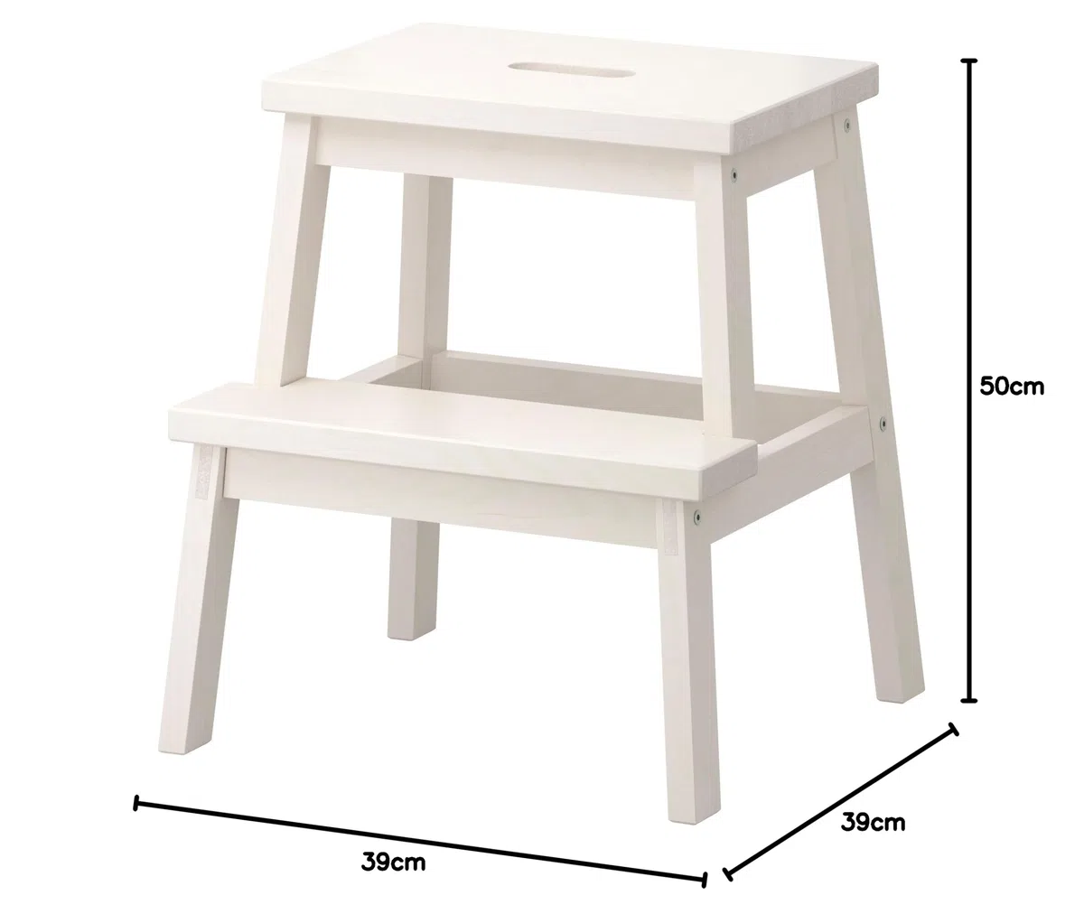 IKEA BEKVÄM - Taburete escalón, 50 cm, color blanco