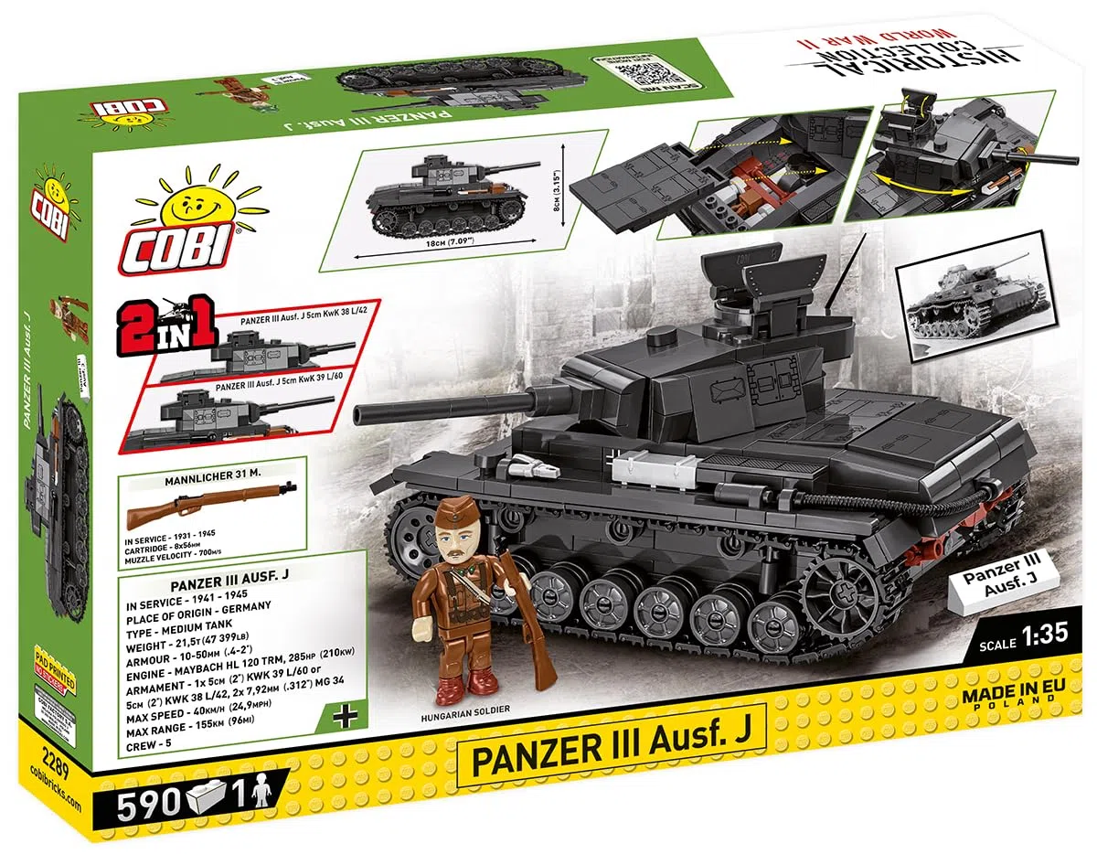 COBI Historical Collection World War II Panzer III Ausf.J 2289