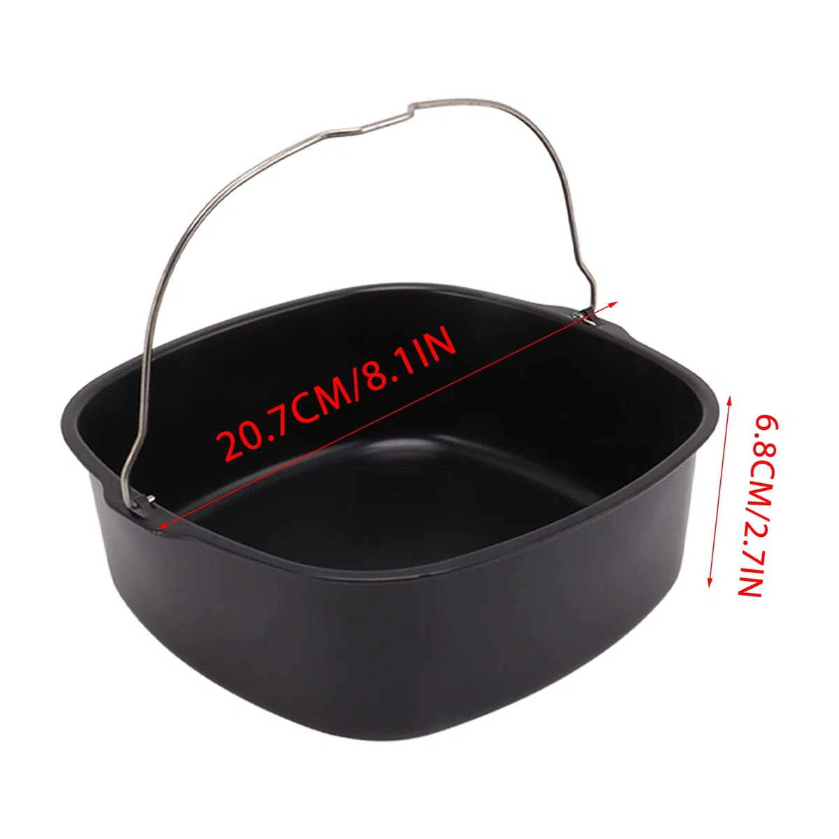 Fdit Barril para Tartas para Freidora, Metal de Calidad Alimentaria, Apto para Lavavajillas, Apto para la Mayoría de Freidoras, Bandeja para Hornear para Guisos, Pasteles, Panes, Gris