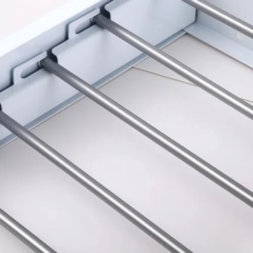 Tendedero Plegable de Pared Mikomika - Diseño Compacto y Retráctil con 30 kg de Capacidad - Ideal para Interior y Exterior, Ahorra Espacio (Blanco)