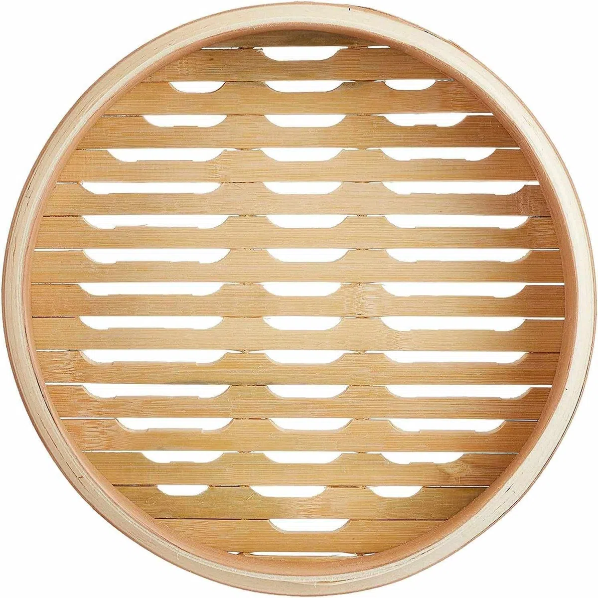 CHEFZOCO Cesta de Vapor de Bambú para Cocinar Asiático, Steamer de bambú, Canasta para vapor, Vaporera de bambú, Dim sum basket, Diámetro 24 cm, Altura 15.3 cm, 2 pisos, 800 gramos