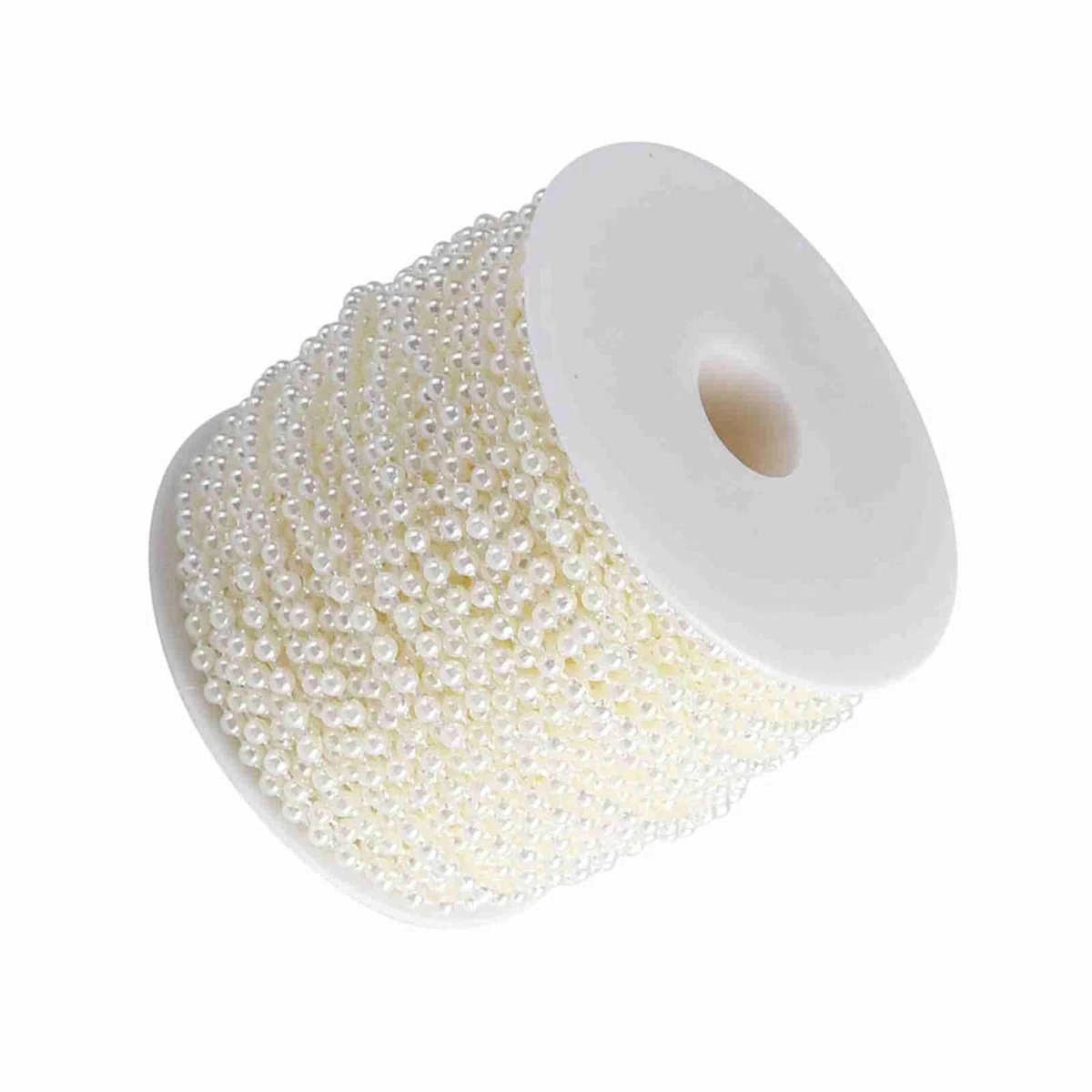 Cuentas de Perlas Artificiales 4 mm, Cuentas de Bricolaje para Manualidades y Adornos, Hechas a Mano, Suministros para Fiesta, Boda o Festival, Cadena de Línea 40 m/Roll (Beige)