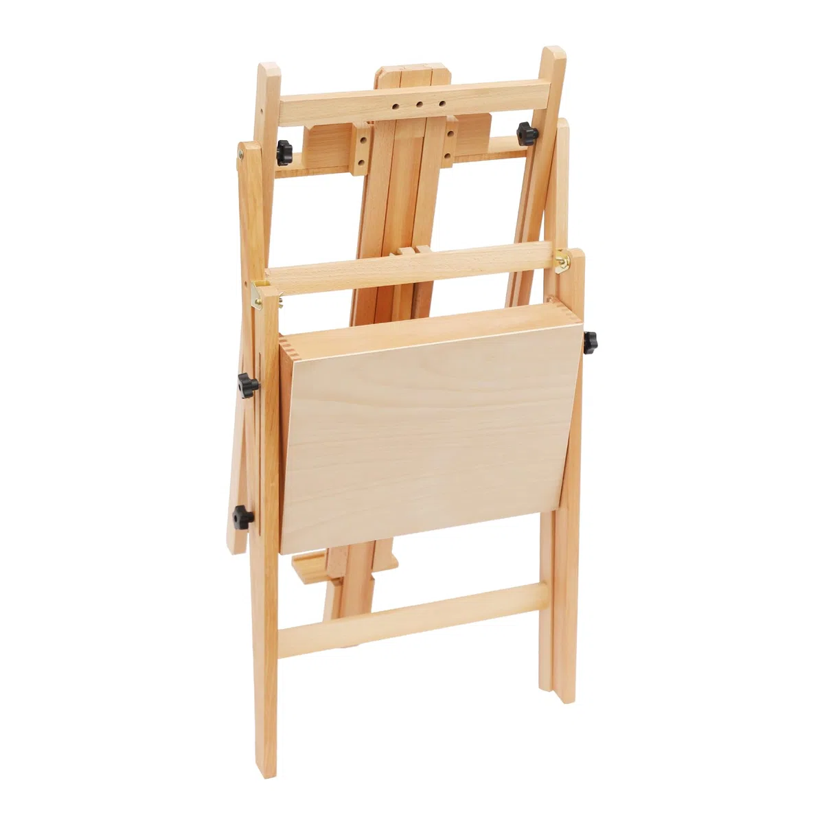 Caballete de taller ajustable de madera, soporte de madera, caballete de estudio con compartimento de almacenamiento, para pintura, soporte de pintura, 44 x 40 x 122-207 cm
