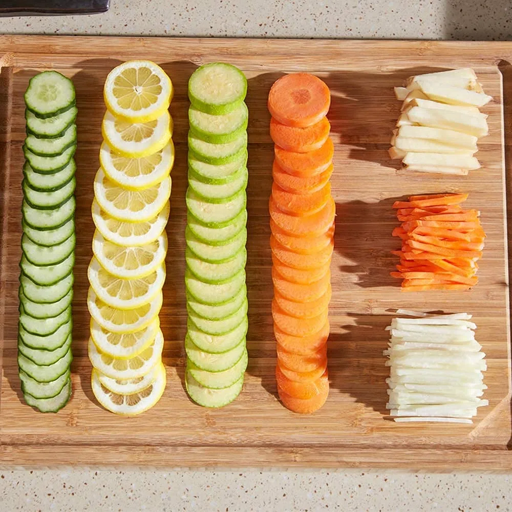 Cortador de mandolina profesional con 4 modos de corte para rebanar, cortar en dados, picar y juliana de forma segura y fácil, ideal para chefs y cocinar en casa