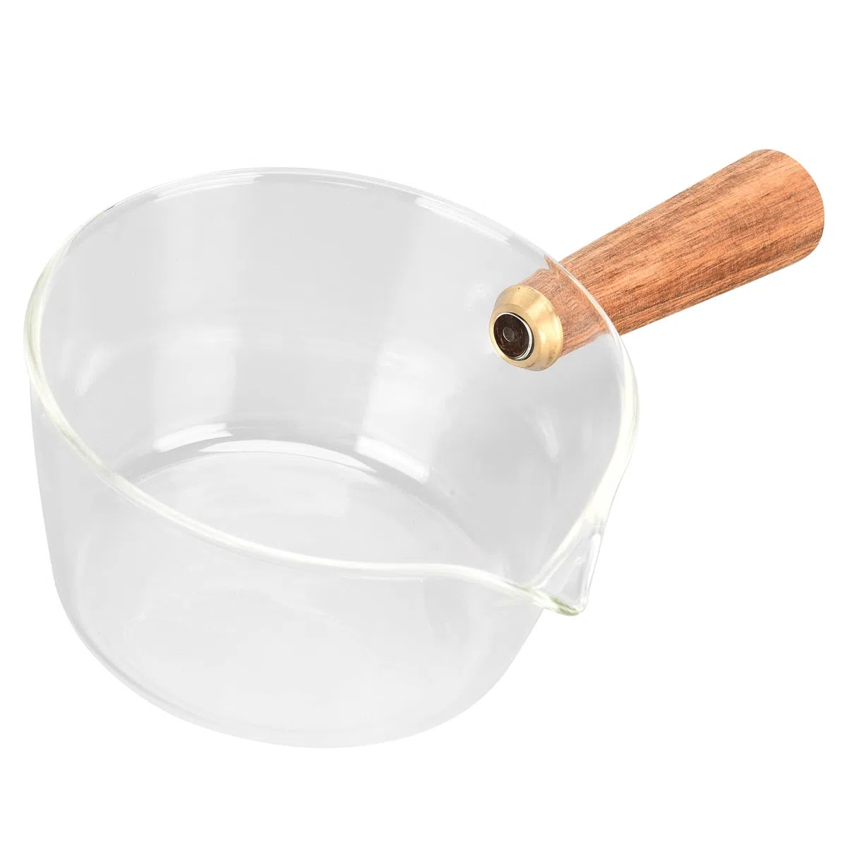 Olla de Leche de Vidrio con Boquilla en Forma de V, Cacerola Antiadherente de Vidrio de Borosilicato Tazas Medidoras de Vidrio Jarra de Espuma para Leche Caliente, Ensaladas,