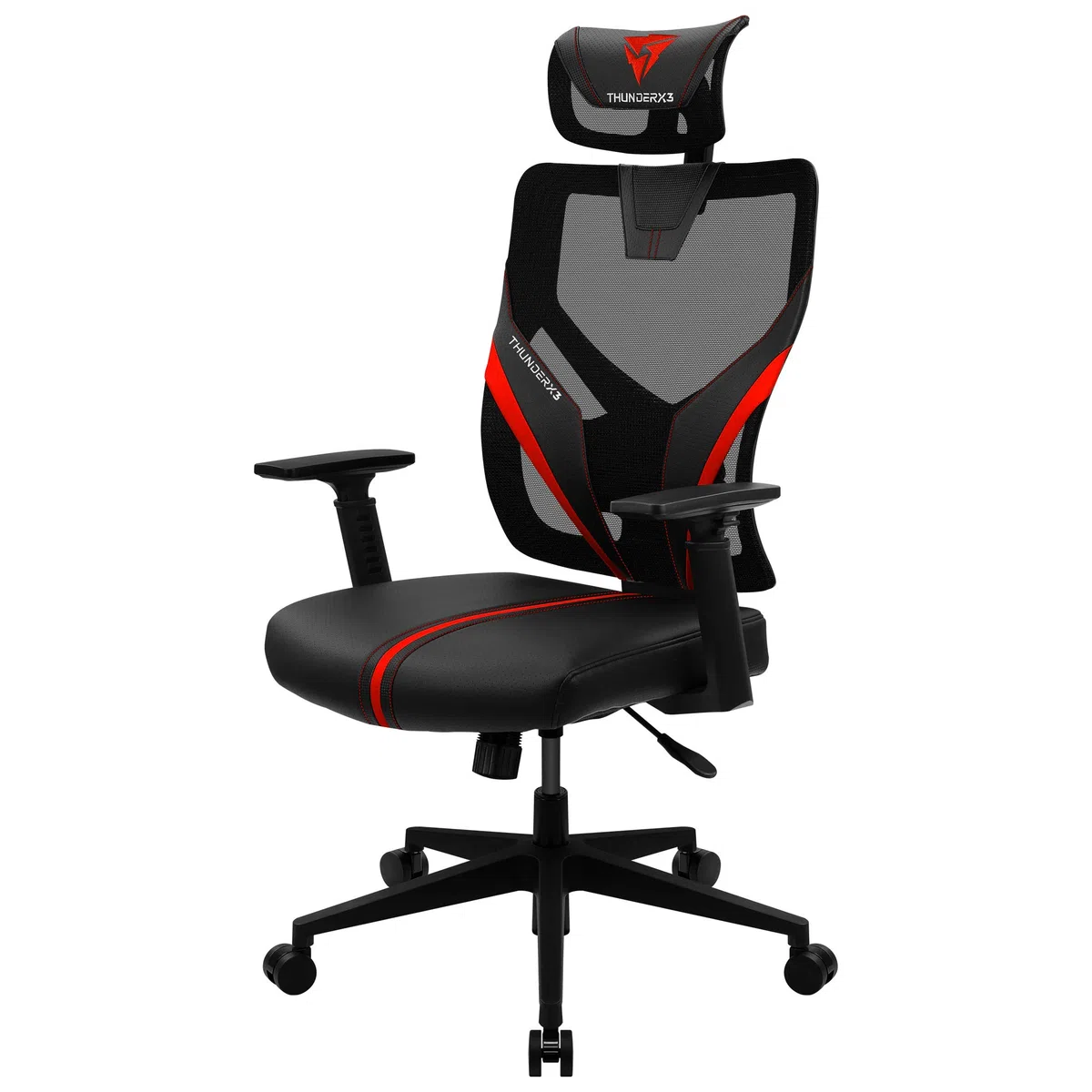 ThunderX3 YAMA1, Silla Gaming Ergonómica Roja, Ultraconfortable, Soporte Lumbar