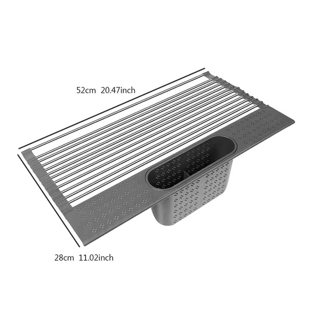 Colador Enrollable Rejilla para secar Platos Fregadero Escurridor de Platos rodante Rejilla para Fregadero Alambre de Acero Inoxidable Soporte para Almacenamiento de Fregadero Coladores/Cola
